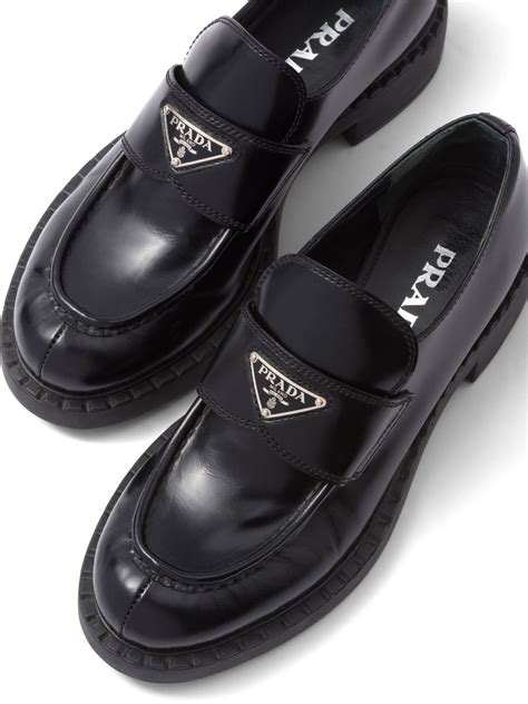 ladies felt loafer draw string prada shoes|farfetch prada loafers.